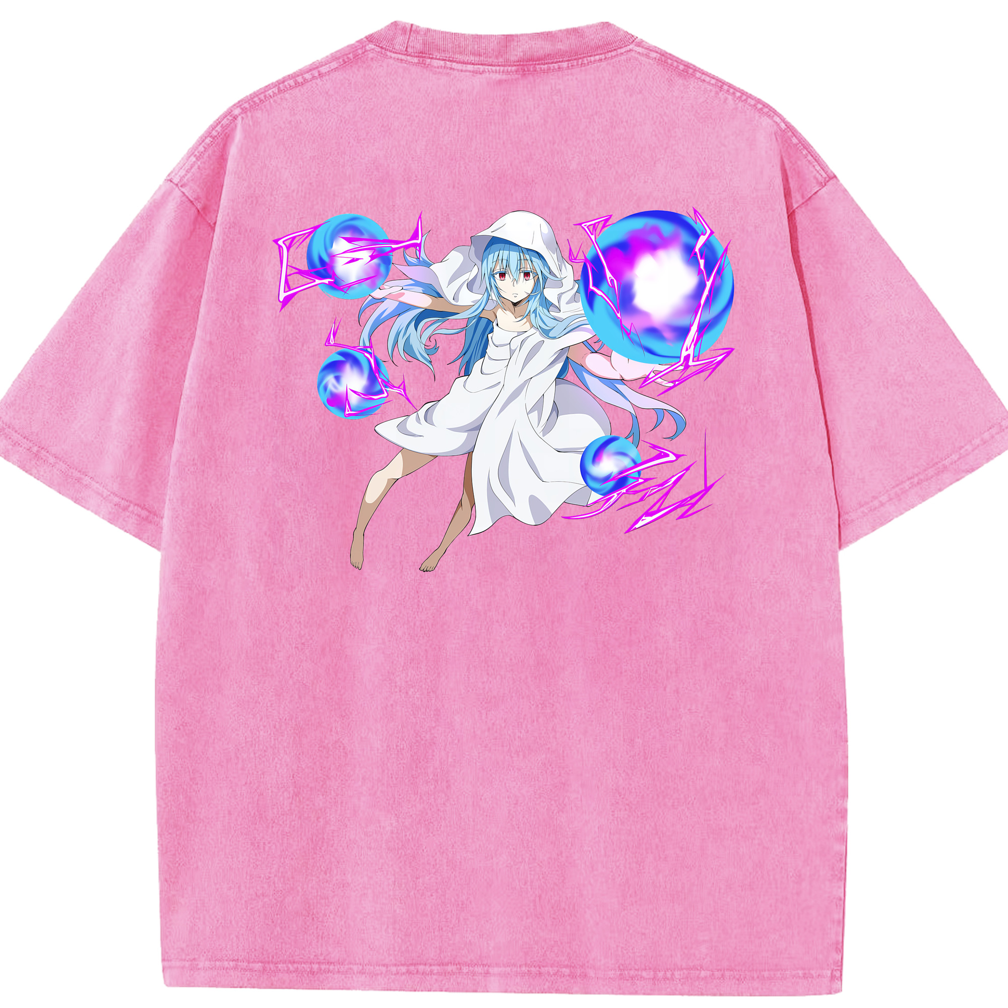 （画像用） 転スラ Regarding Reincarnated to Slime 綿100% ヴィンテージ風 半袖Tシャツ（背面プリント）